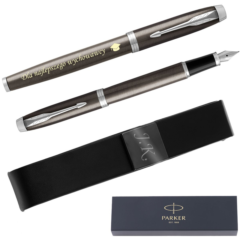 Parker IM Dark Espresso CT pióro wieczne z etui i grawerem