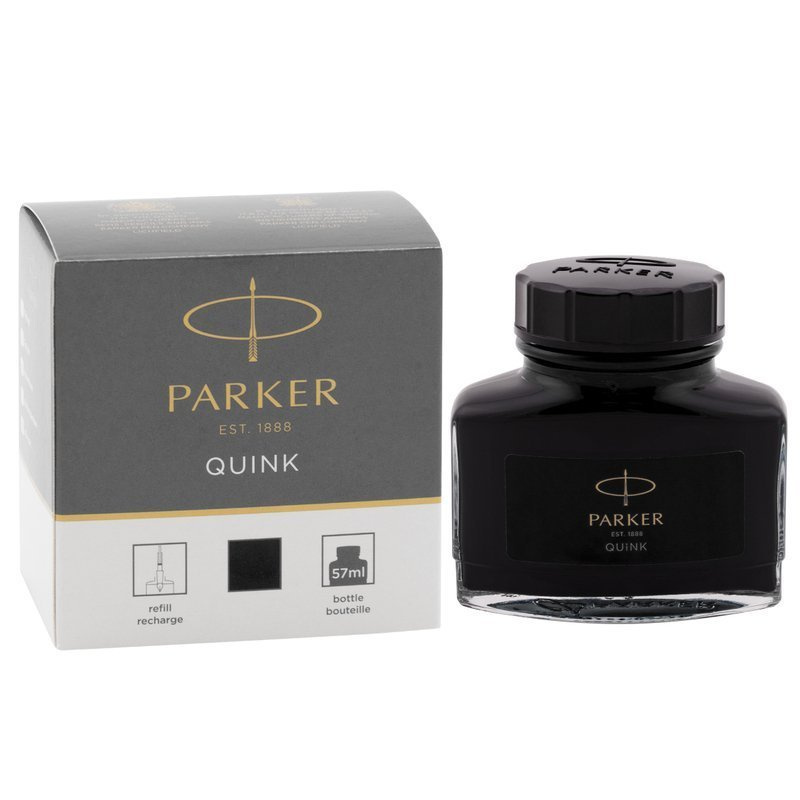 Atrament do piór Parker czarny w szklanej butelce 57 ml