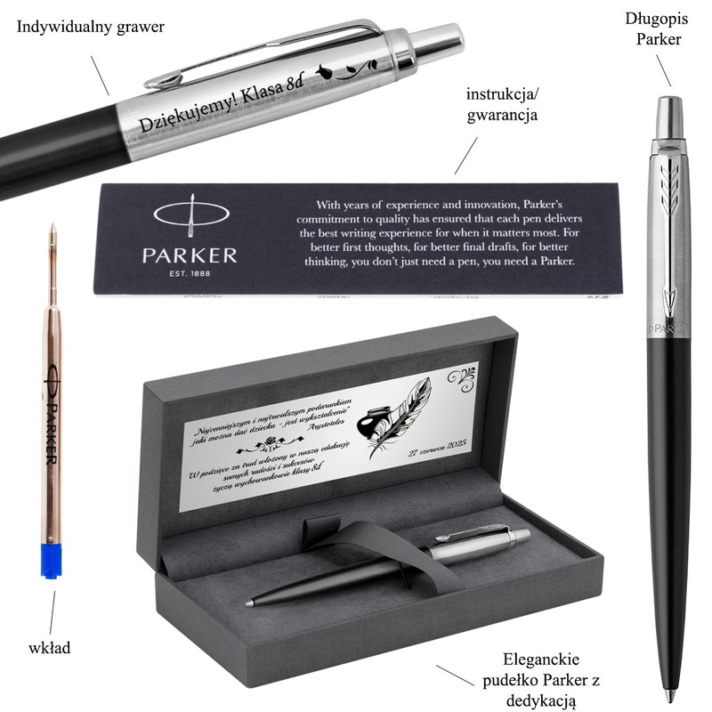 Długopis Parker Jotter CT Bond Street Black z grawerem w pudełku