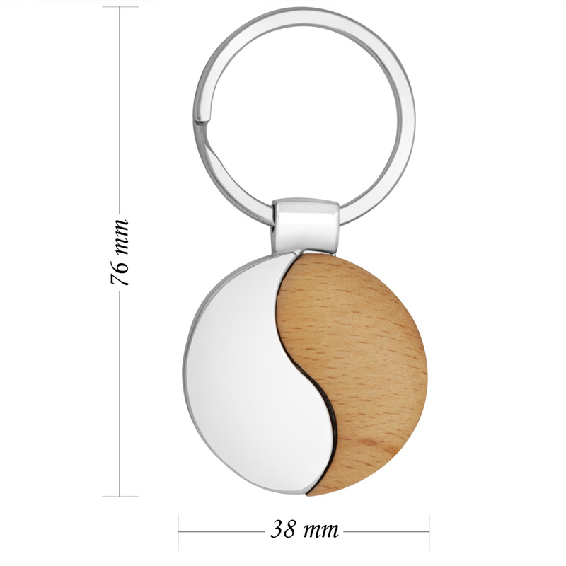 Brelok do kluczy YIN-YANG / Metal - drewno.