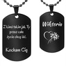 Nieśmiertelnik ze stali szlachetnej / czarny / GRAWER