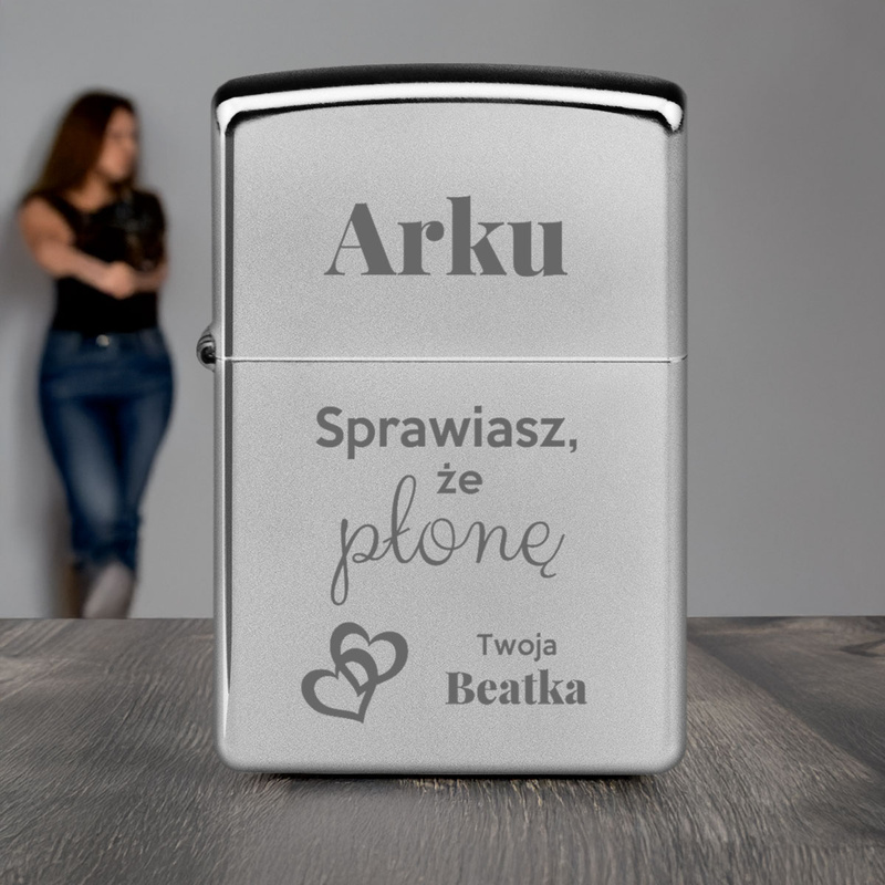 Zapalniczka ZIPPO 205 Satin chrome z Grawerem