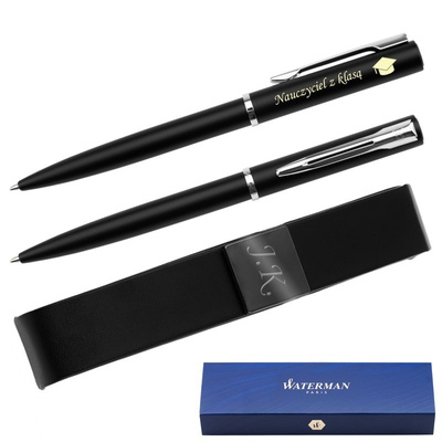 Długopis Waterman Allure czarny mat CT z grawerem i etui