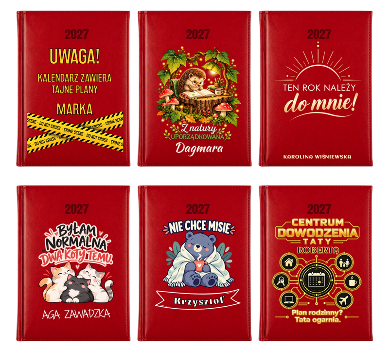 Personalizowany kalendarz książkowy 2027 dzienny