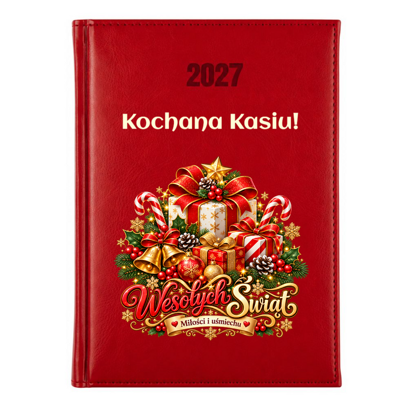 Personalizowany kalendarz książkowy 2027 dzienny – prezent na Święta