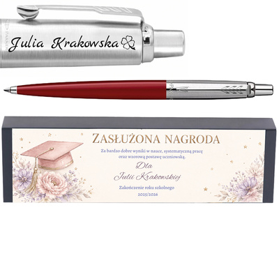 Długopis Parker Jotter Originals Red CT z grawerem – elegancka nagroda dla uczennicy